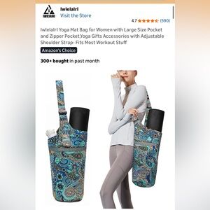 Stylish Blue Paisley Yoga Bag